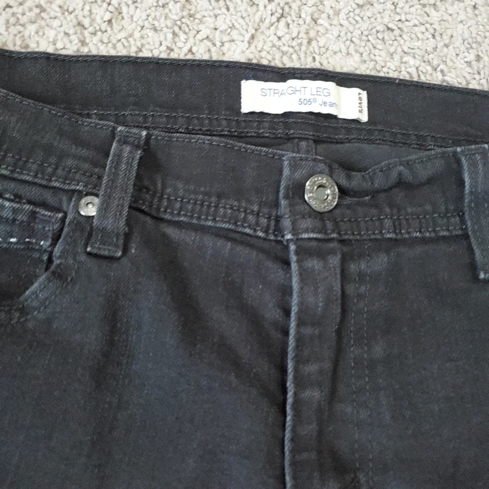 Levi's 505 Straight Leg Womens Black Jeans Size 12 Long